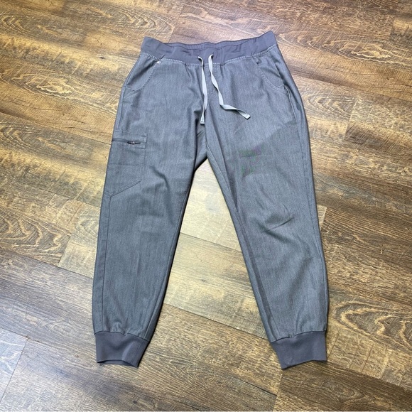 FIGS Zamora Jogger Scrub Pants Women Medium Petite Gray Technical Collection M/P - Picture 1 of 9